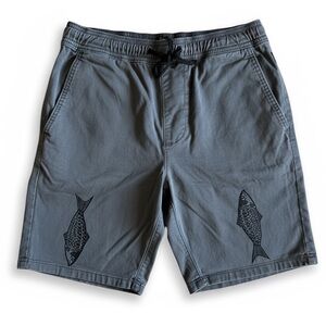 Hollister Men’s Advanced Stretch Jogger Shorts Fish Print Casual Hiking Gray S